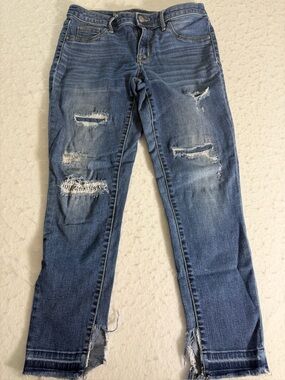 Massimo Distressed Dark Blue Skinny Jeans